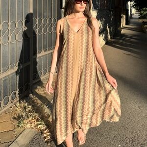MADE IN ITALY LUREX Multicolor Chevron Maxi Dresses